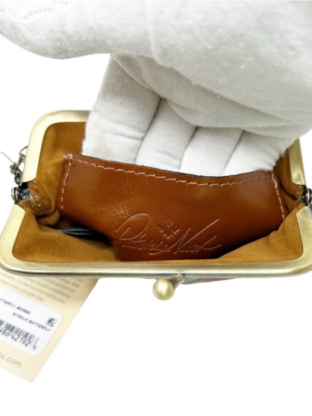 Patricia Nash NWT Multicolor Floral Leather Coin Pouch Keychain - Picture 4 of 11